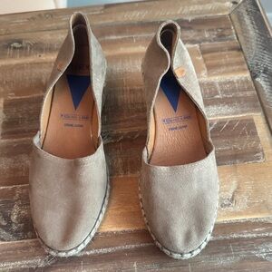 Women’s Taupe Suede Espadrilles - Genuine Leather Insole